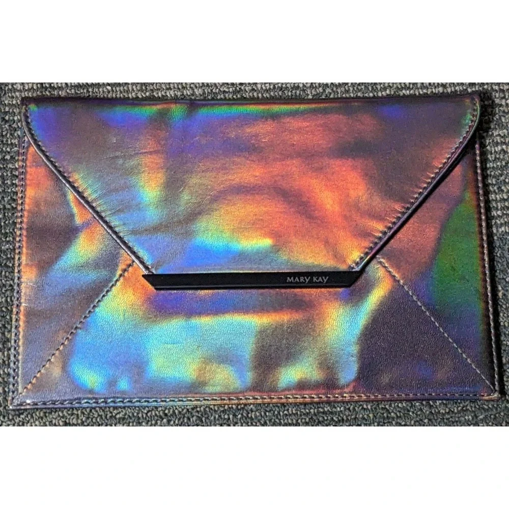 2 Mary Kay Holographic Cosmetic Makeup Clutch Bags Magnetic Pouch NEW Jewels